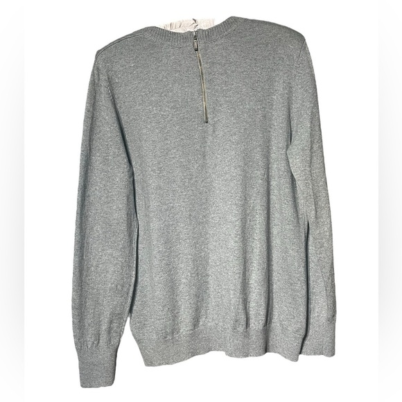 L.L. BeanCotton Cashmere Blend Crew Neck  Back Zip Sweater in Gray Women’s - Picture 1 of 13